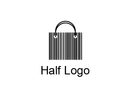 shopping bag icon made of a bar code