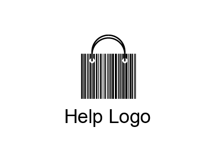 shopping bag icon made of a bar code