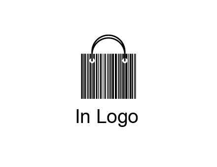 shopping bag icon made of a bar code