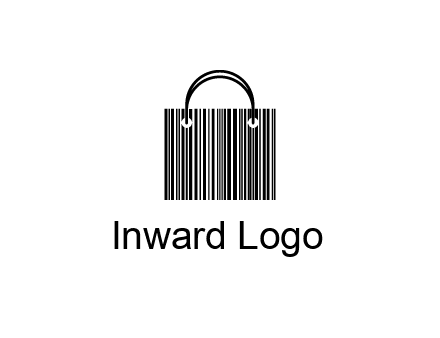 shopping bag icon made of a bar code