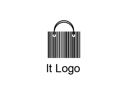 shopping bag icon made of a bar code