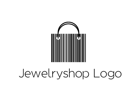 shopping bag icon made of a bar code