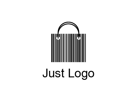 shopping bag icon made of a bar code