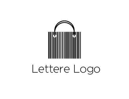 shopping bag icon made of a bar code