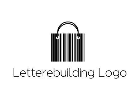 shopping bag icon made of a bar code