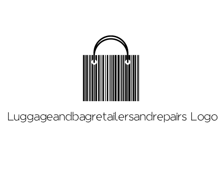 shopping bag icon made of a bar code