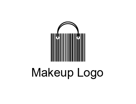 shopping bag icon made of a bar code