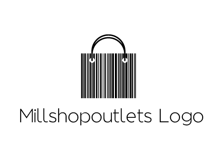 shopping bag icon made of a bar code