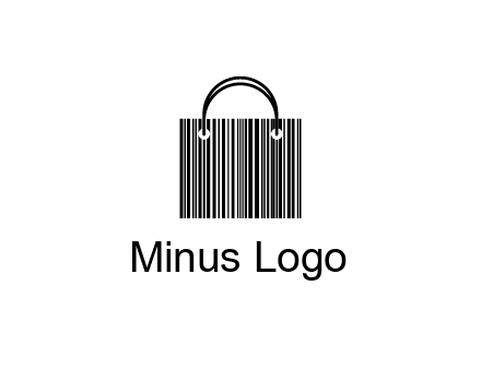 shopping bag icon made of a bar code