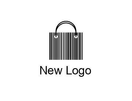 shopping bag icon made of a bar code