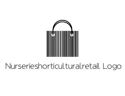 shopping bag icon made of a bar code