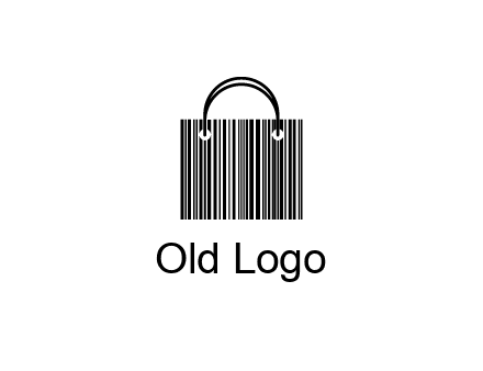 shopping bag icon made of a bar code