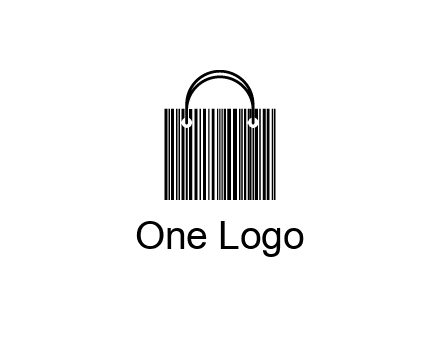 shopping bag icon made of a bar code