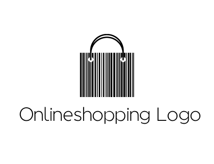 shopping bag icon made of a bar code