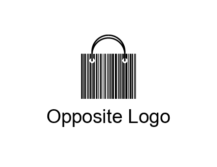 shopping bag icon made of a bar code