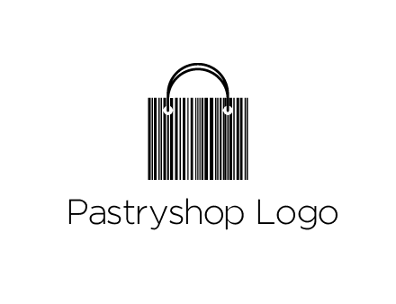 shopping bag icon made of a bar code
