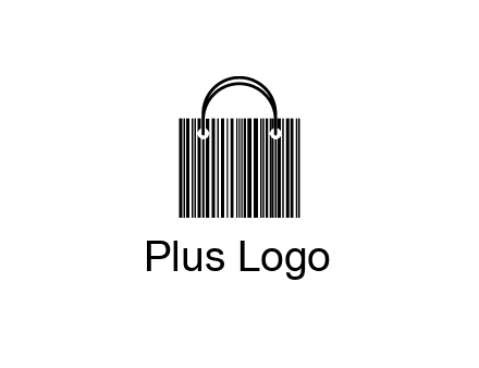 shopping bag icon made of a bar code