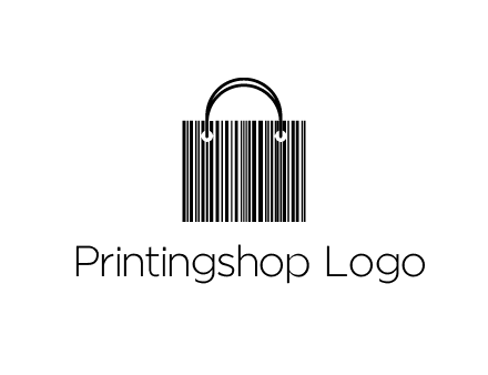 shopping bag icon made of a bar code