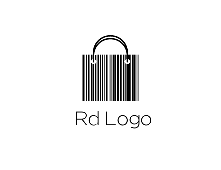 shopping bag icon made of a bar code