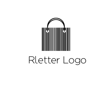 shopping bag icon made of a bar code