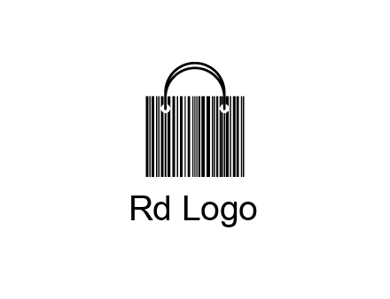 shopping bag icon made of a bar code
