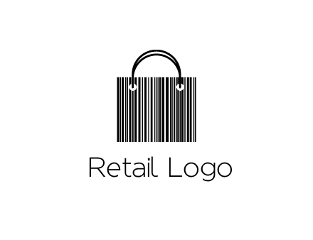 shopping bag icon made of a bar code