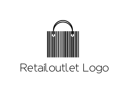 shopping bag icon made of a bar code