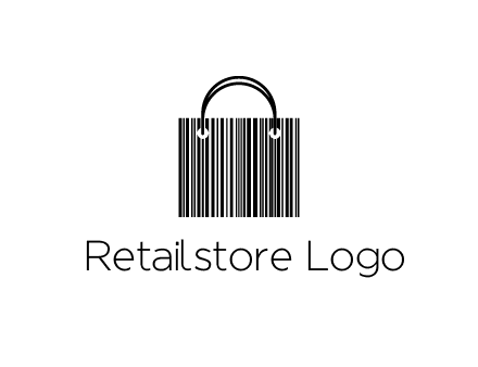shopping bag icon made of a bar code