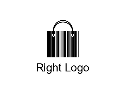 shopping bag icon made of a bar code