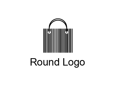 shopping bag icon made of a bar code