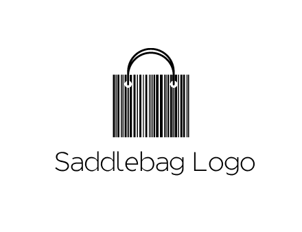 shopping bag icon made of a bar code