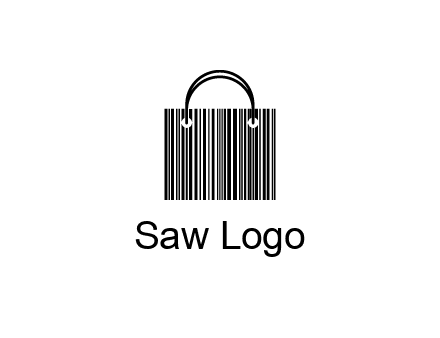 shopping bag icon made of a bar code