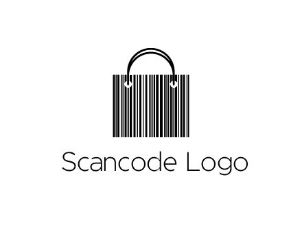 shopping bag icon made of a bar code