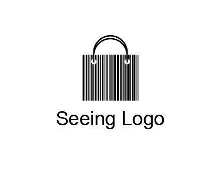 shopping bag icon made of a bar code