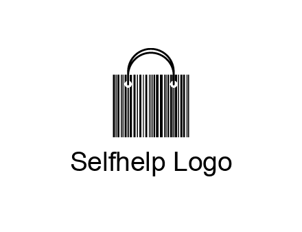shopping bag icon made of a bar code