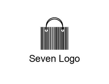 shopping bag icon made of a bar code