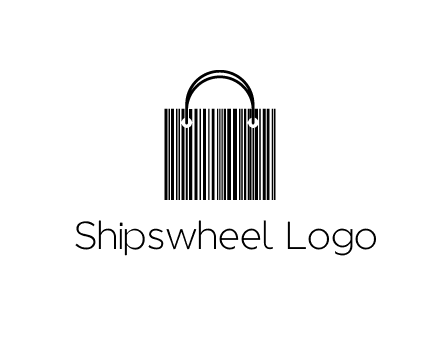 shopping bag icon made of a bar code