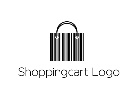 shopping bag icon made of a bar code