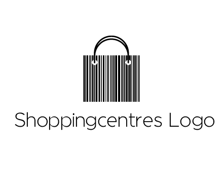 shopping bag icon made of a bar code