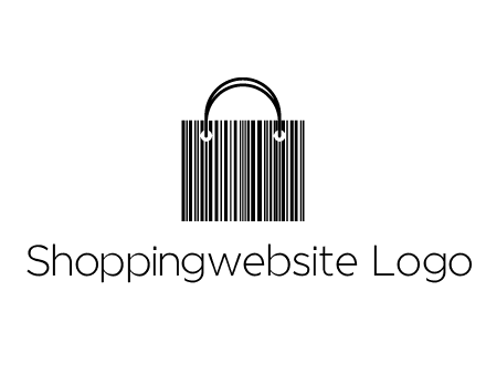 shopping bag icon made of a bar code