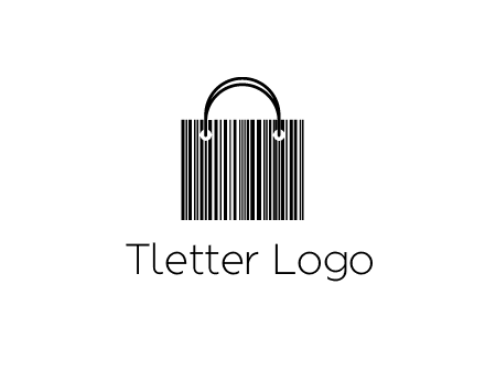 shopping bag icon made of a bar code
