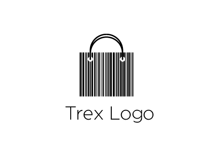 shopping bag icon made of a bar code