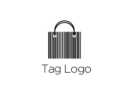 shopping bag icon made of a bar code