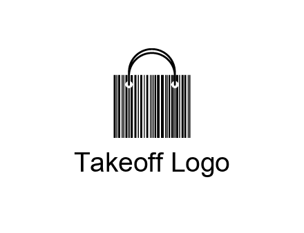 shopping bag icon made of a bar code