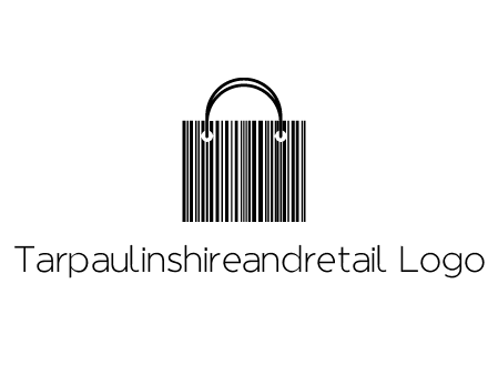 shopping bag icon made of a bar code