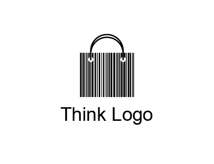shopping bag icon made of a bar code