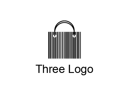 shopping bag icon made of a bar code