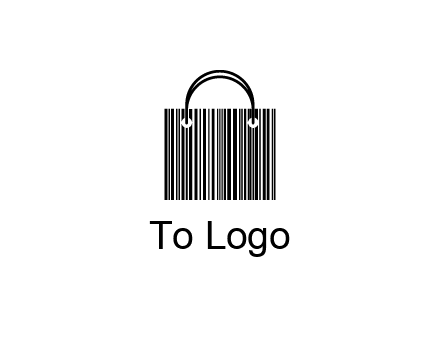 shopping bag icon made of a bar code