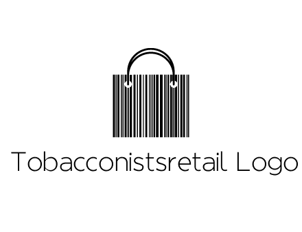 shopping bag icon made of a bar code