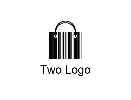 shopping bag icon made of a bar code